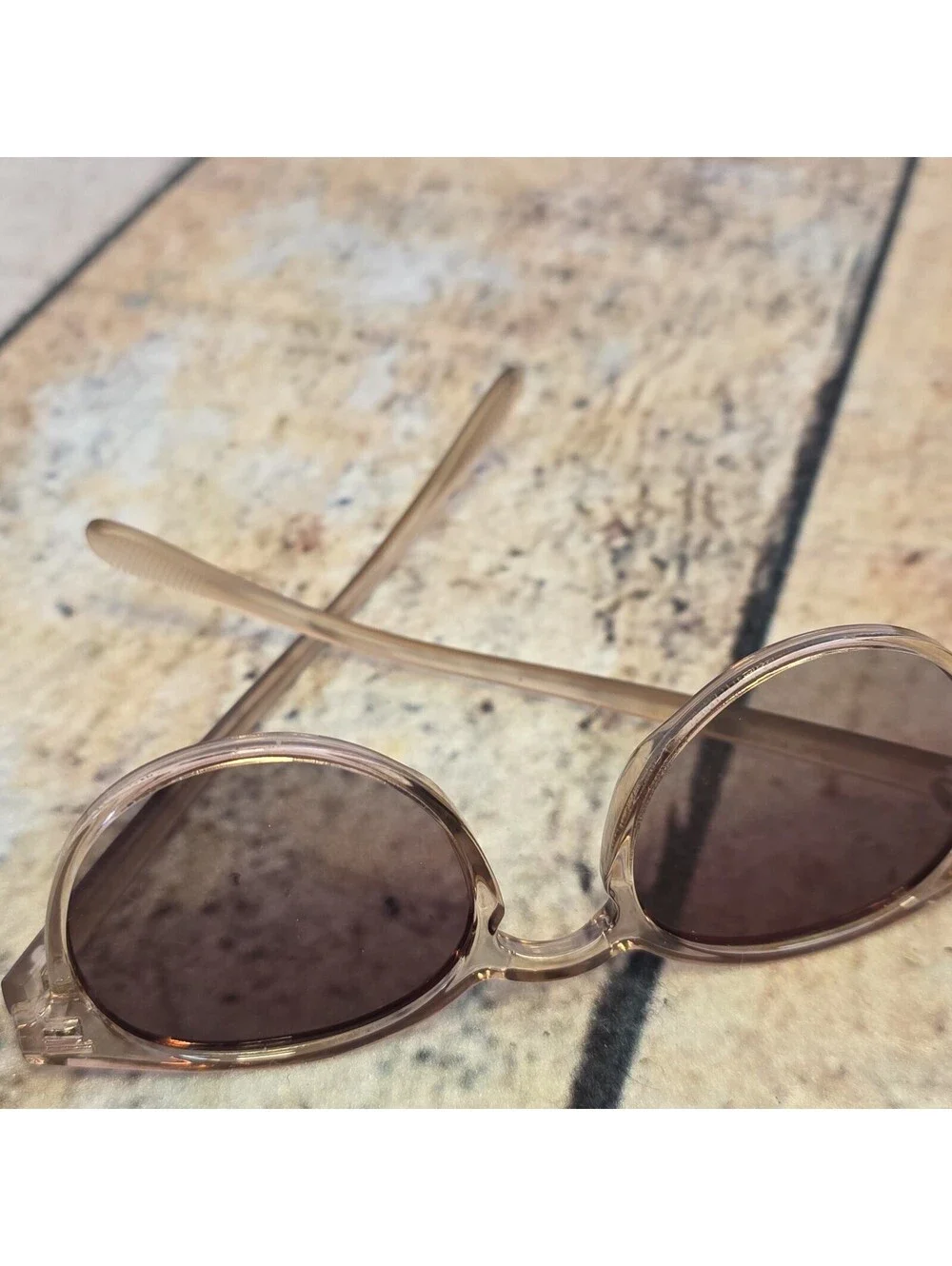 Giselle Polarized Sunglasses Clear Beige Taupe Round Cat 3 UV400 - PZ-GSL22709